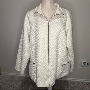 Ivory Quilted Jacket, Size 1X